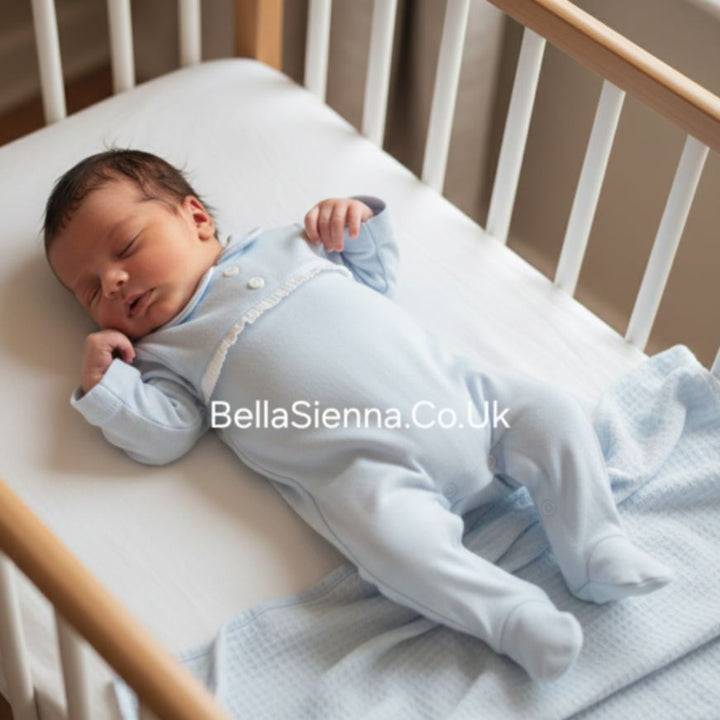 Blue Cotton All In One Babygrow - SG107C