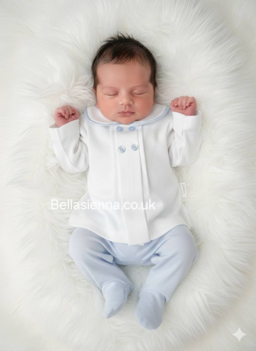 Boys Blue & White Two Piece Set - SG150C