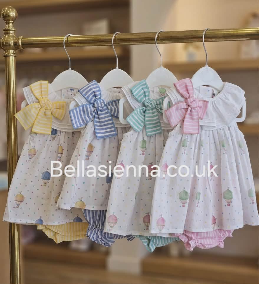 Pretty Girls Green & White "Hot Air Balloon" Dress & Matching Pants Set - SG250