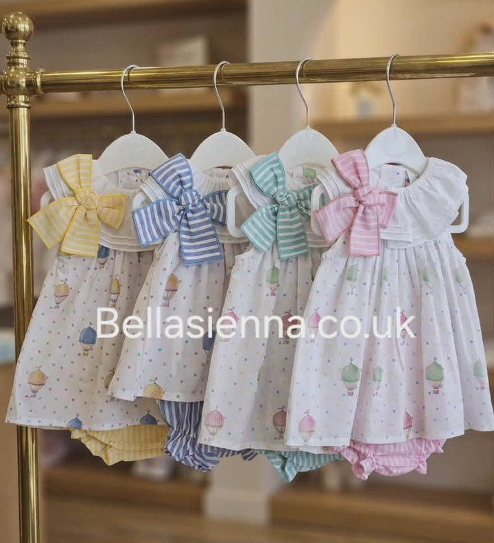 Pretty Girls Green & White "Hot Air Balloon" Dress & Matching Pants Set - SG250