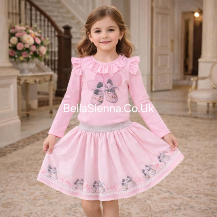 Neon Pink Skirt Set - "Sienna" - 3786