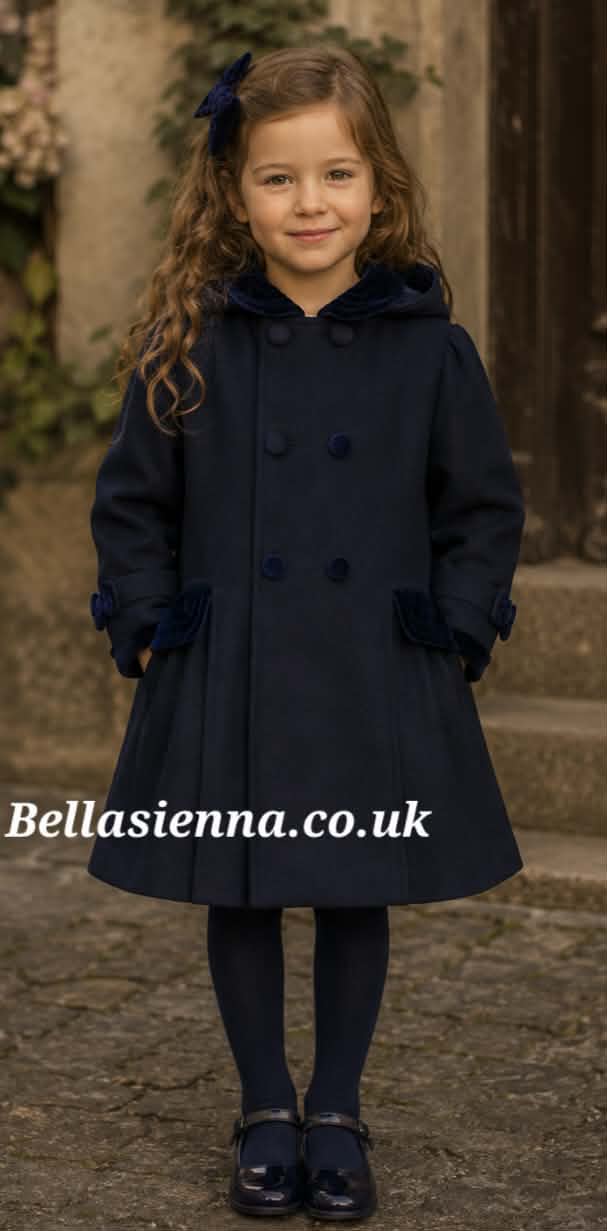 Sarah Louise Navy Blue Traditional Style Coat  - 013161