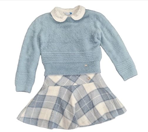 Mayoral Girls 3 Piece Set - Jumper, Top & Skirt - Bluebell - 4305 4902 131