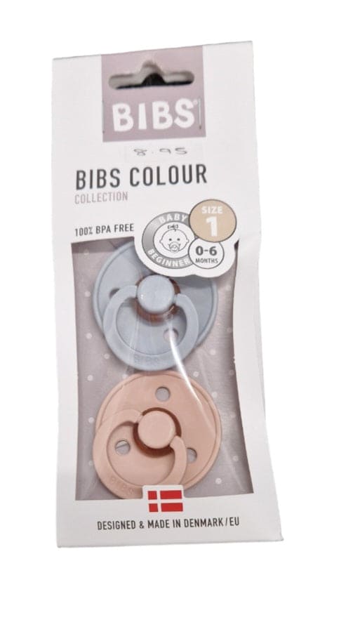 Bibs Colour Collection Pack Of Two Dummies - Blush Pink & Grey