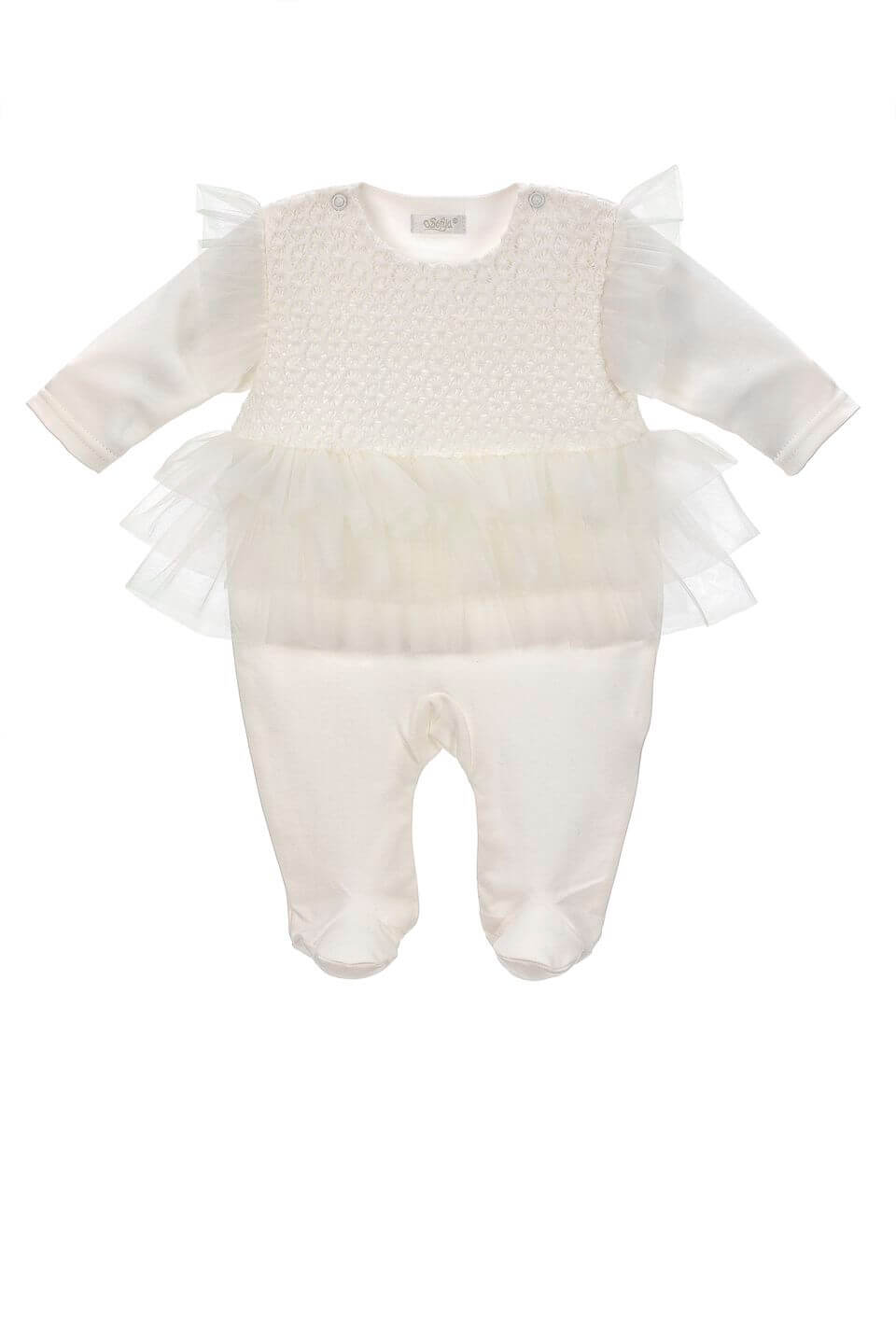Sofija Ivory Cotton Tulle Babygrow - Sia