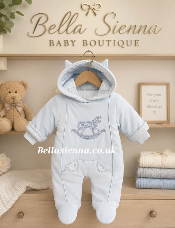 Sofija Baby Boys Blue All In One Pramsuit - NICO - Snowsuit