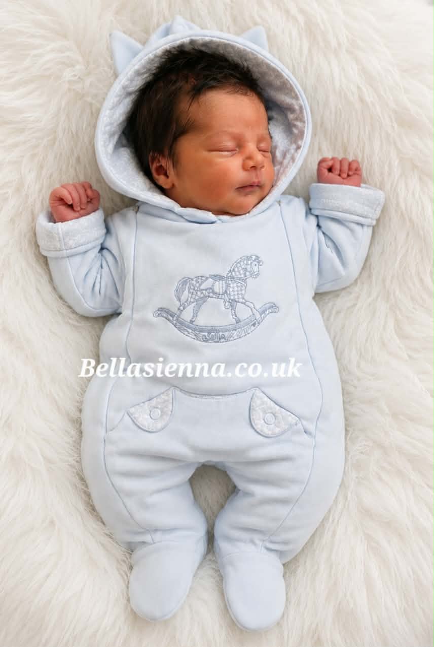 Sofija Baby Boys Blue All In One Pramsuit - NICO - Snowsuit