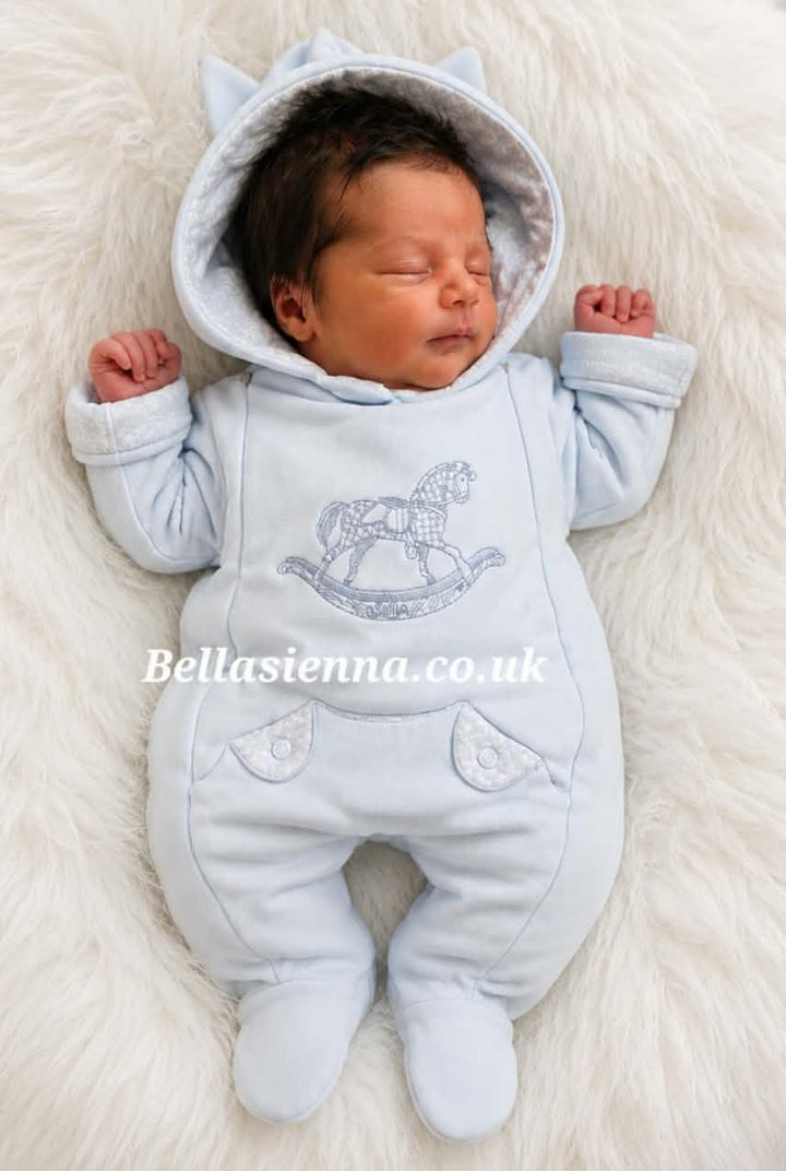 Sofija Baby Boys Blue All In One Pramsuit - NICO - Snowsuit