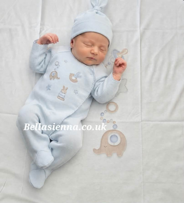 Sofija Baby Boys Blue & White Swaddle Blanket - Toys Design