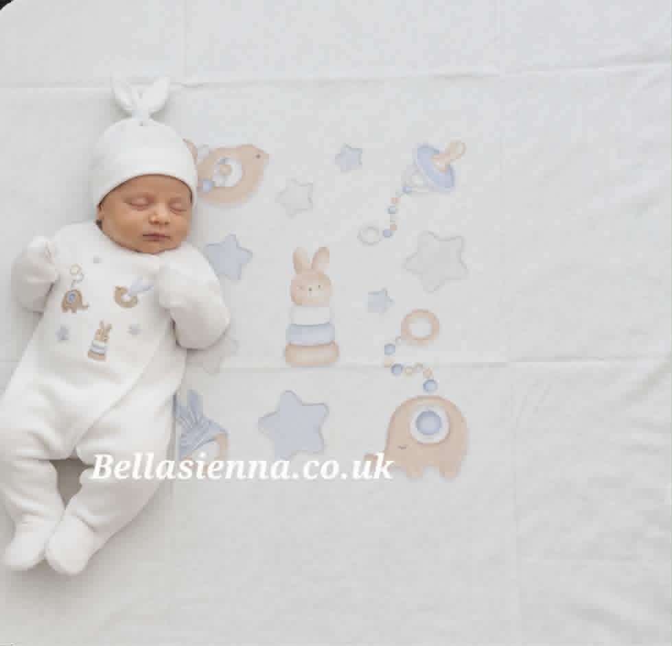 Sofija Baby Boys White & Blue Four Piece Hospital Set - Coming Home - Toys Design