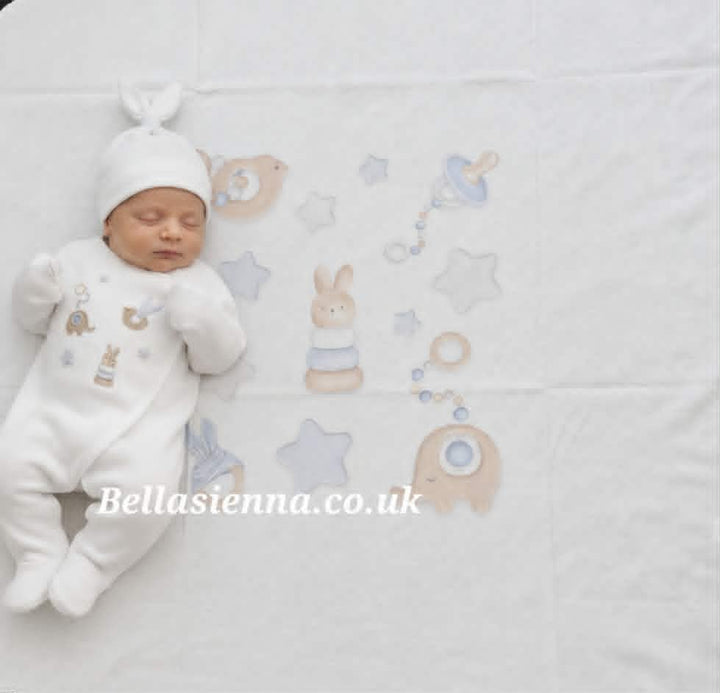 Sofija Baby Boys White & Blue Four Piece Hospital Set - Coming Home - Toys Design
