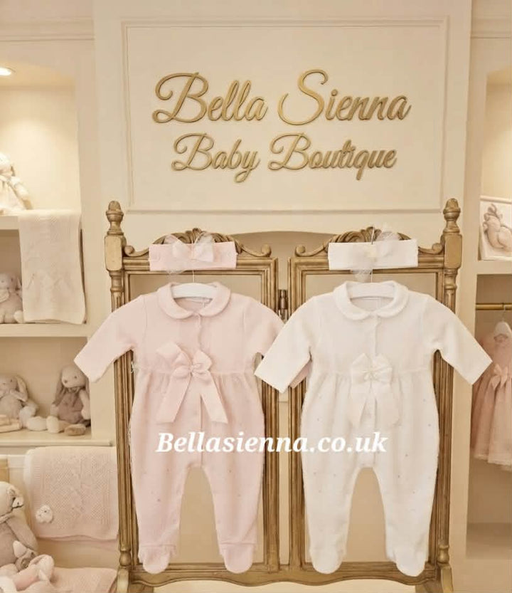 Sofija Pink Cotton Babygor & Matching Headband - Charlotte