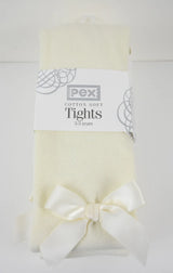 Girls Ivory Cotton Rich Bow Tights