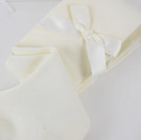 Girls Ivory Cotton Rich Bow Tights