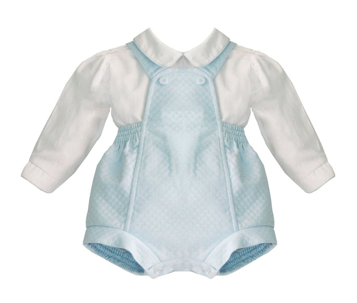 Pretty Originals Boys Blue & White Two Piece Romper Suit - MT02060