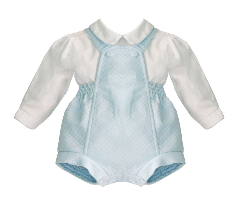 Pretty Originals Boys Blue & White Two Piece Romper Suit - MT02060