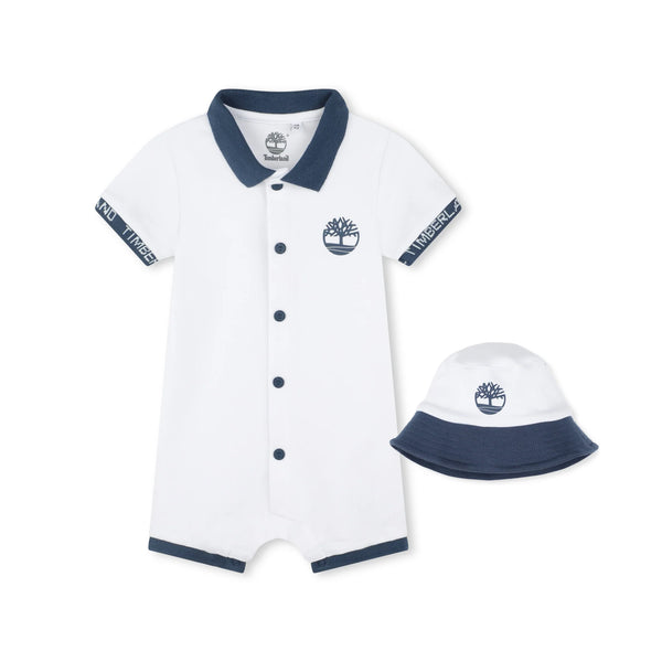 Timberland Boys White And Navy Blue Organic Cotton Baby Set (Copy)