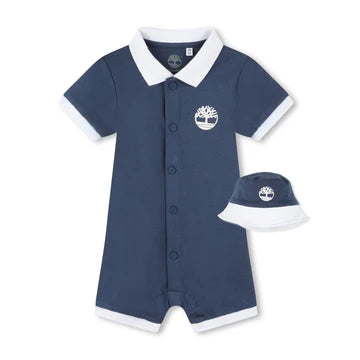 Timberland Boys Navy And White Organic Cotton Baby Set