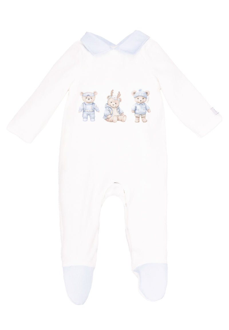 Jamiks "TIBO" All In One Velour Babygrow & Hat Set