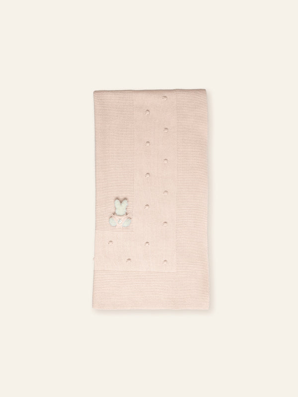 Mac ilusion Bunny Rabbit Knitted Shawl - Blanket - Nude Pink - T0116