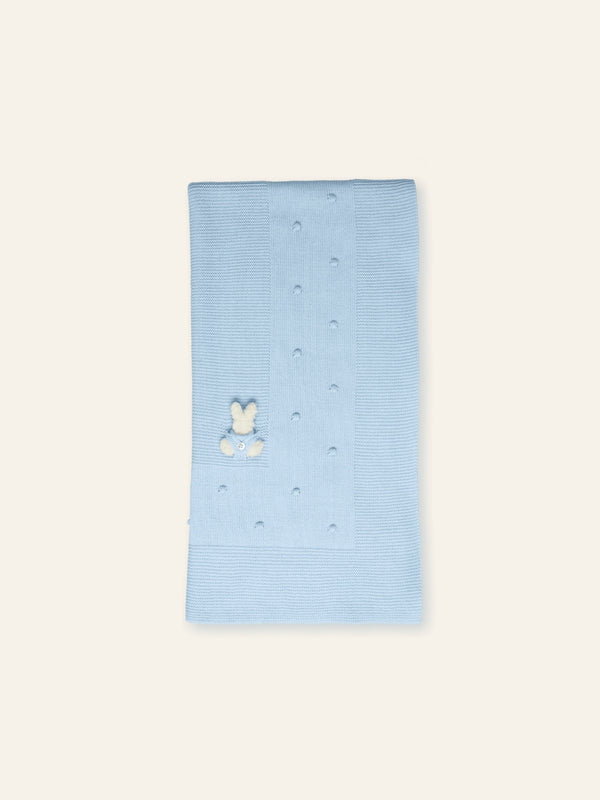 Mac ilusion Bunny Rabbit Knitted Shawl - Blanket - Nube - Blue - T0116