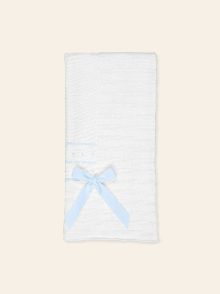 Mac ilusion White & Blue Shawl Blanket - TO81