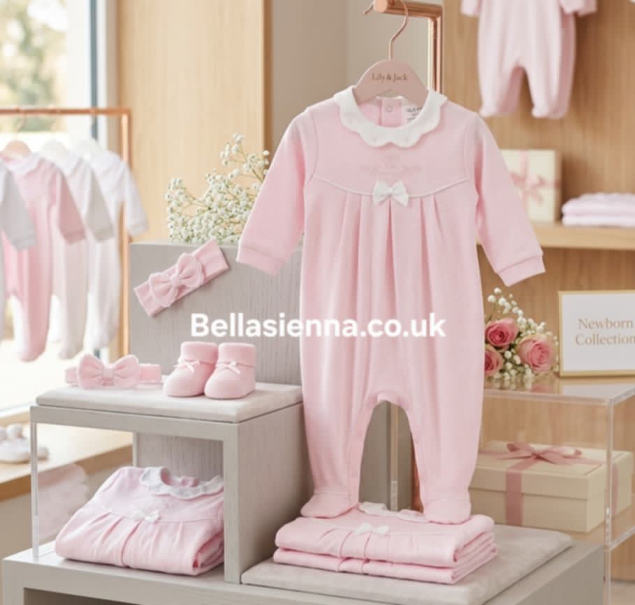 TUTTO PICCOLO Baby Girls Pink Logo Babygrow 1181