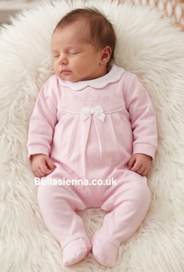 TUTTO PICCOLO Baby Girls Pink Logo Babygrow 1181