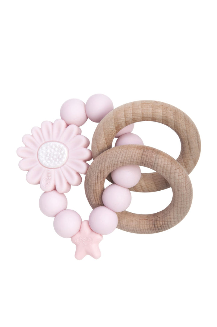 Nibbling Petal Pink Rattle Teething Toy