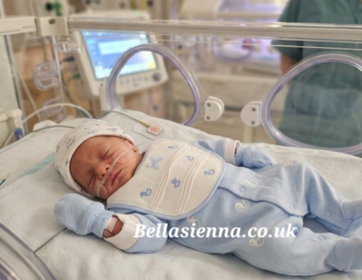 Premature Baby Boys Blue Four Piece Set - 20-473