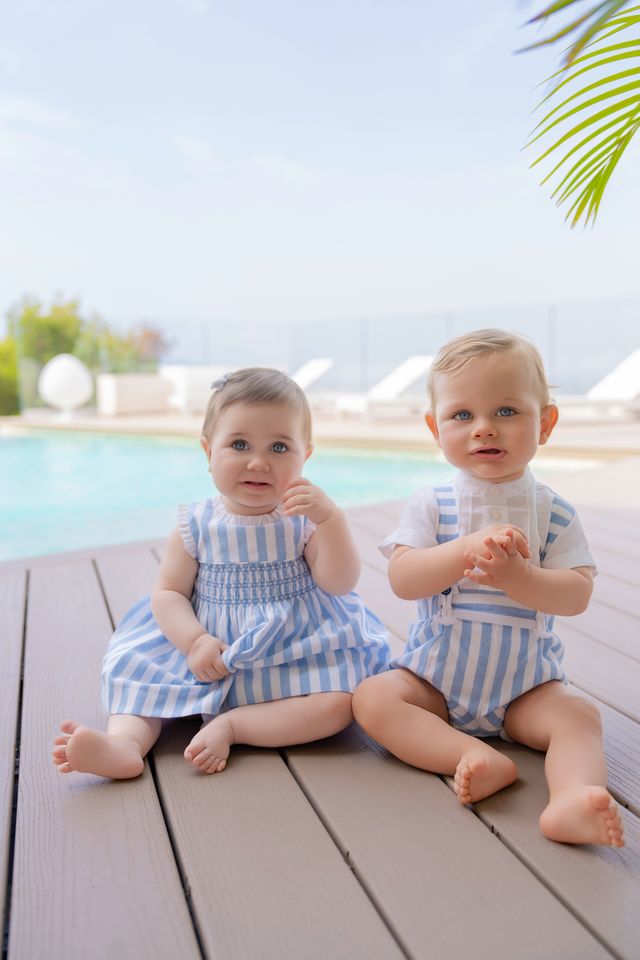 Miranda Baby Boys Blue & White Stripe Two Piece Set - 0040
