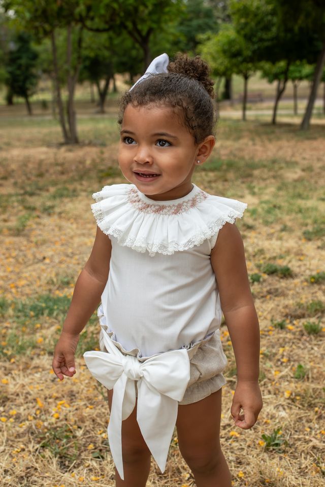 Naxos Girls Hand Smocked Blouse & Bloomer Set - 7708