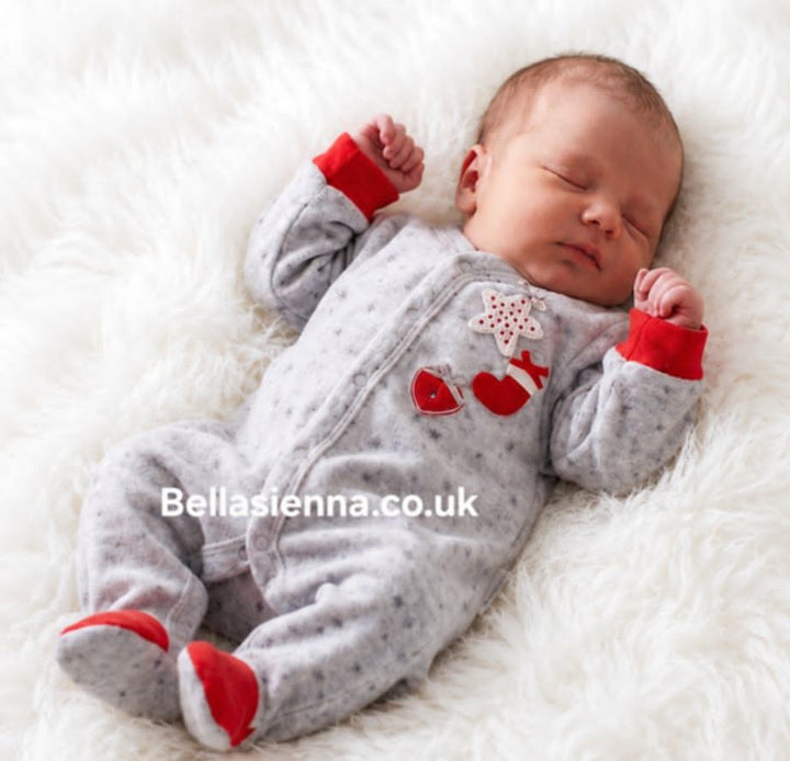 Tutto Piccolo Unisex Christmas Velour Babygrow