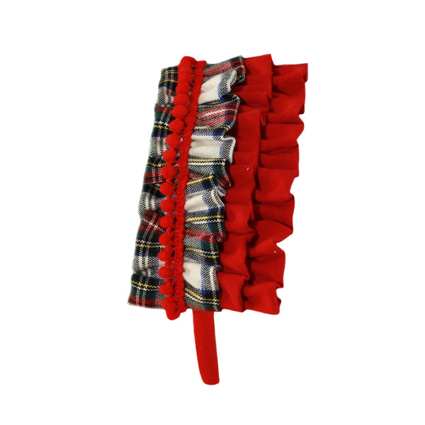Red Tartan Headband To Match Tartan Dress - 612 - 1617