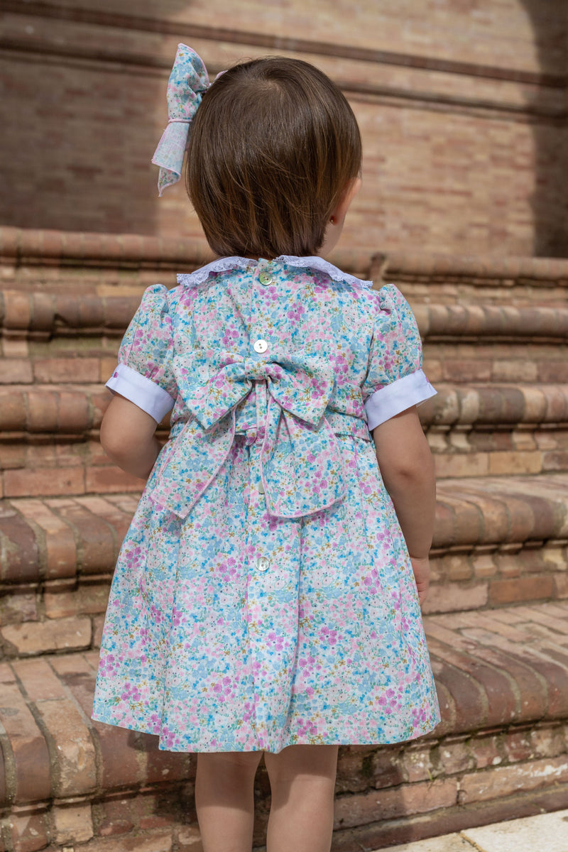 Naxos Hand Smocked Floral Print Dress - 7335