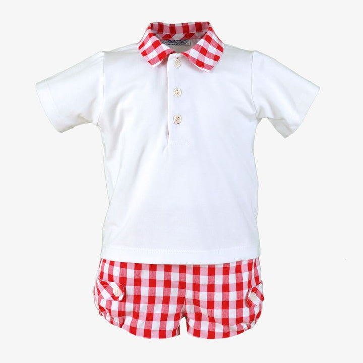 Miranda Baby Boys Red & White Two Piece Shorts Set - 0517/23