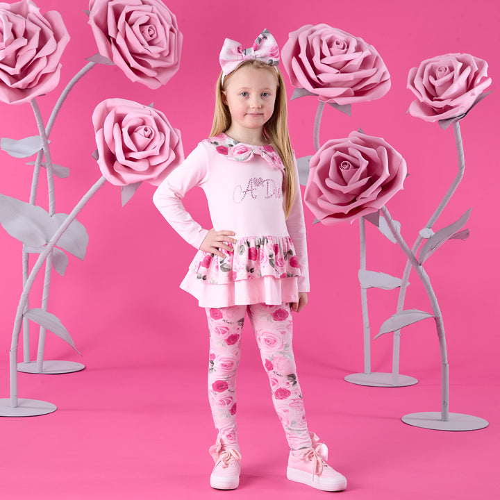 A Dee "Adeline" Rose Print Peplum Legging Set - W261501 - Winter Bloom