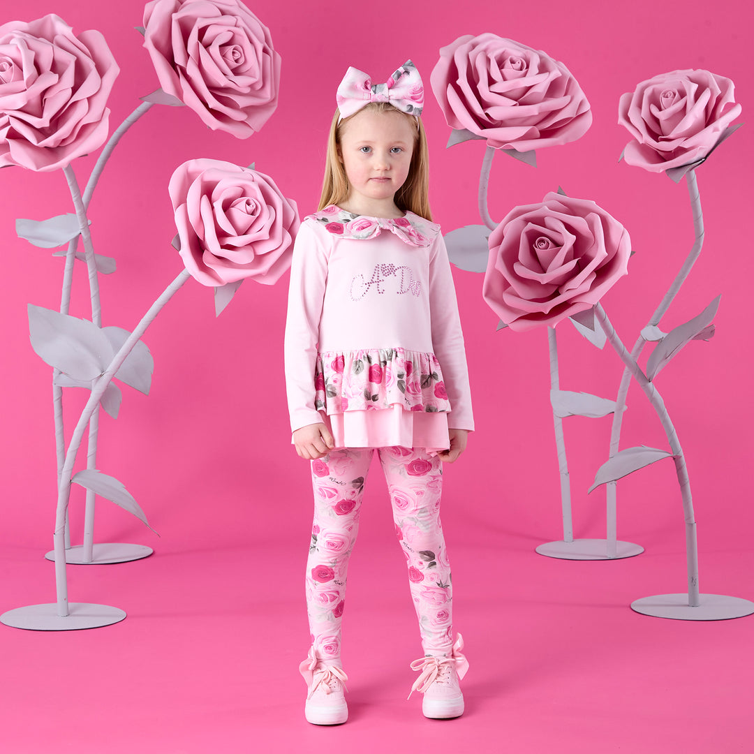 A Dee "Adeline" Rose Print Peplum Legging Set - W261501 - Winter Bloom
