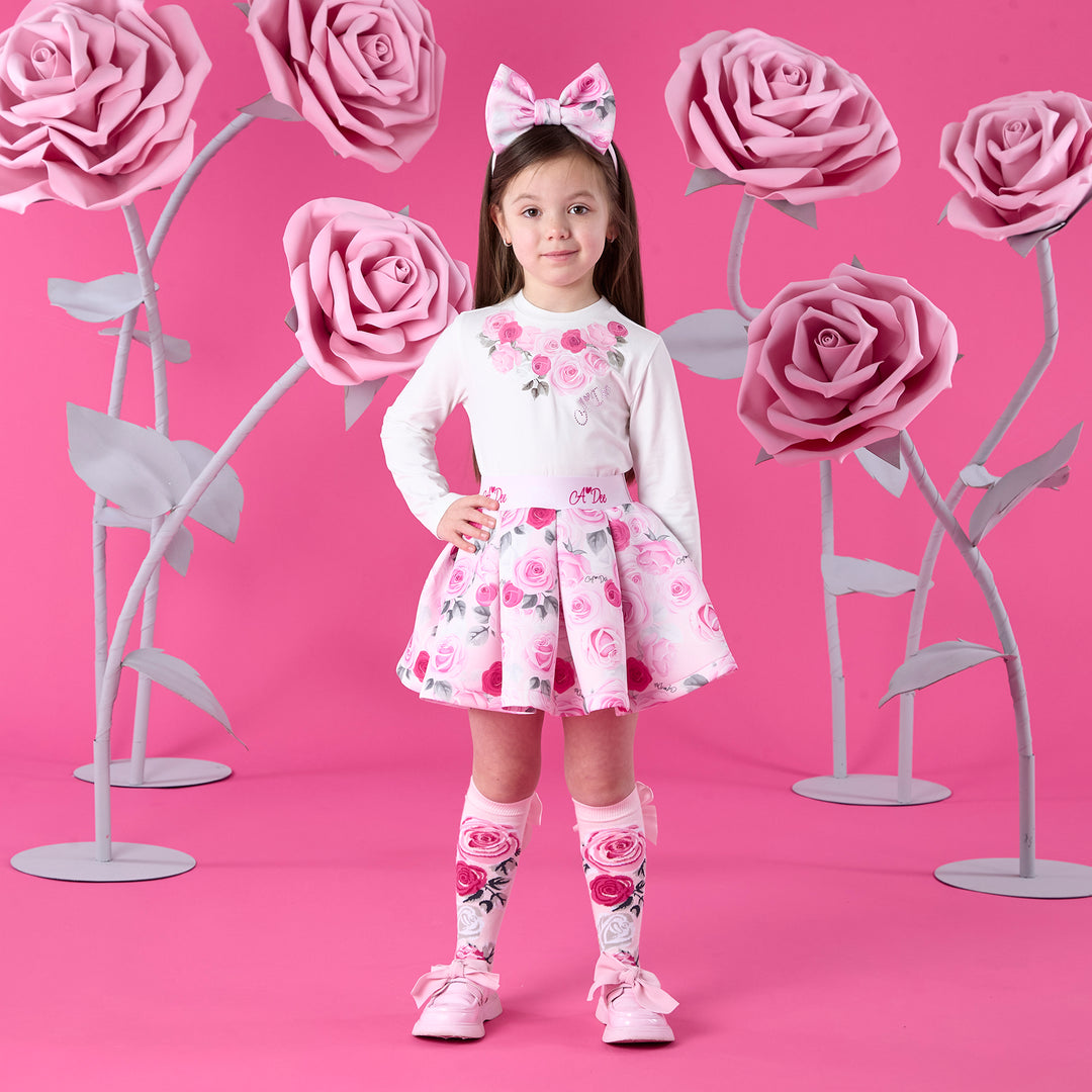 PRE-ORDER - A Dee "ALLIE" Winter Bloom - Rose Print Bow Headband - W261907