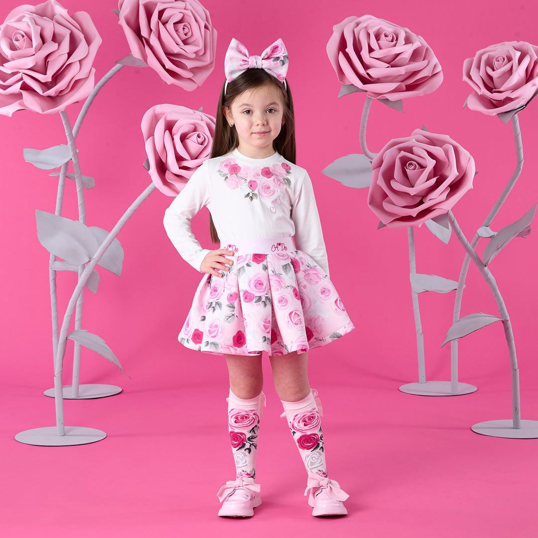 PRE-ORDER - A Dee "ALLIE" Winter Bloom - Rose Print Bow Headband - W261907