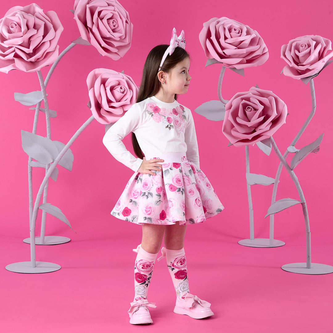 PRE-ORDER - A Dee "ALLIE" Winter Bloom - Rose Print Bow Headband - W261907