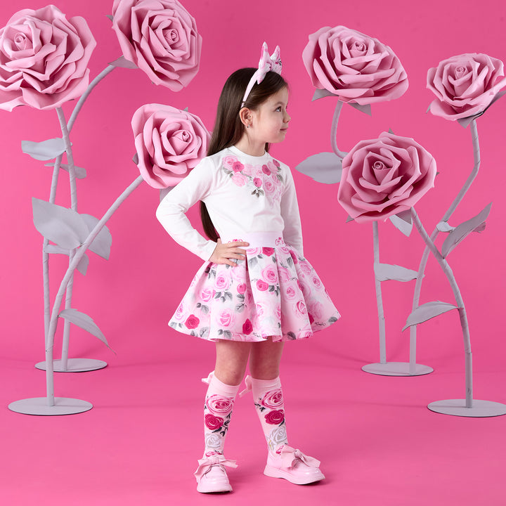 PRE-ORDER - A Dee "ALLIE" Winter Bloom - Rose Print Bow Headband - W261907
