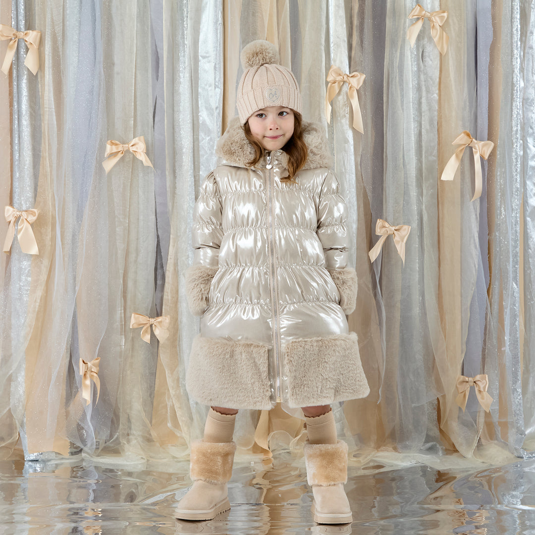 PRE-ORDER - A Dee "AURORA" Eau De Adee - Gold Long Fur Trim Coat - W262204