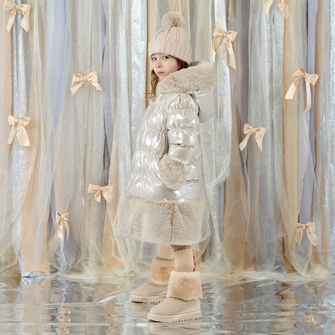PRE-ORDER - A Dee "AURORA" Eau De Adee - Gold Long Fur Trim Coat - W262204