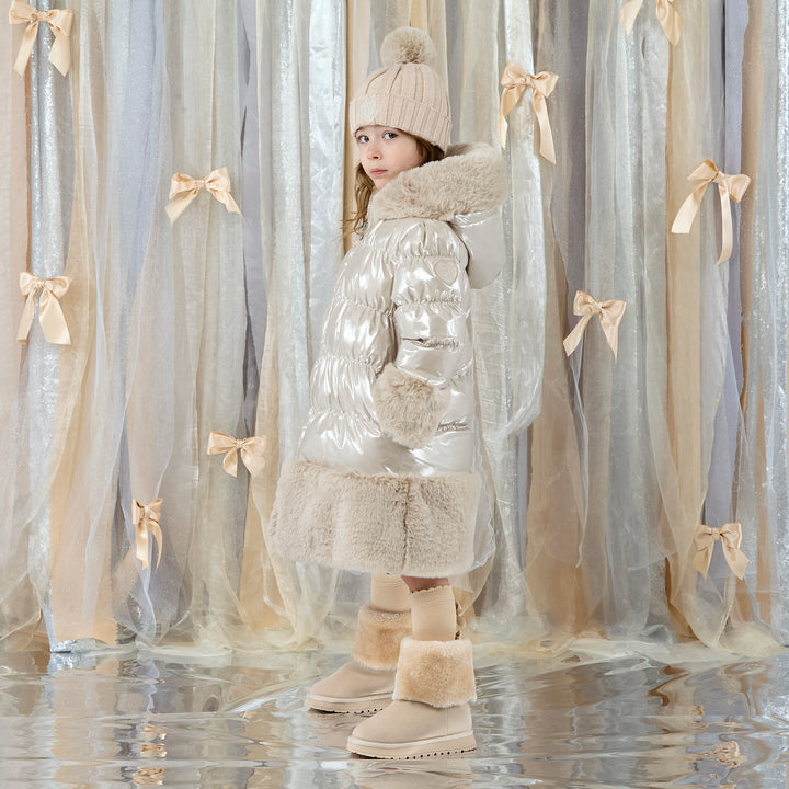PRE-ORDER - A Dee "AURORA" Eau De Adee - Gold Long Fur Trim Coat - W262204