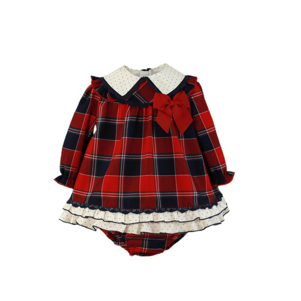Miranda Red Check Dress & Pants Set With Bow - 159 VB