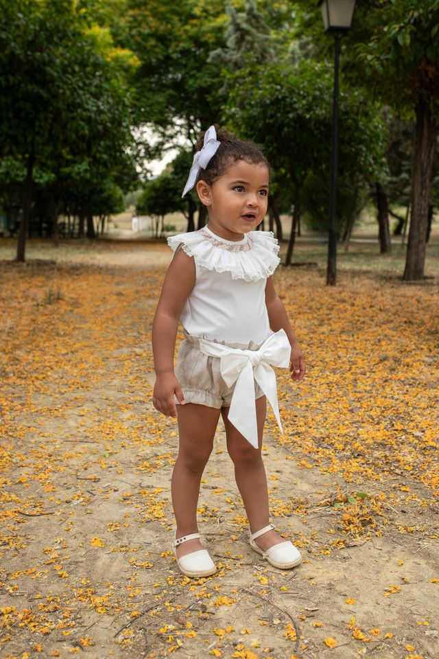 Naxos Girls Hand Smocked Blouse & Bloomer Set - 7708