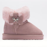 Lelli Kelly AW24 Lily Stivale Pink Leather Boots With Butterfly Design - LKHK4356