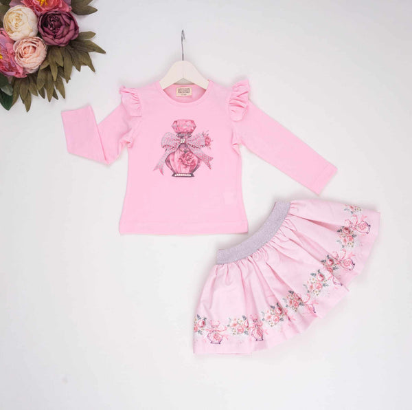 Neon Pink Skirt Set - "Harlie" - 3787
