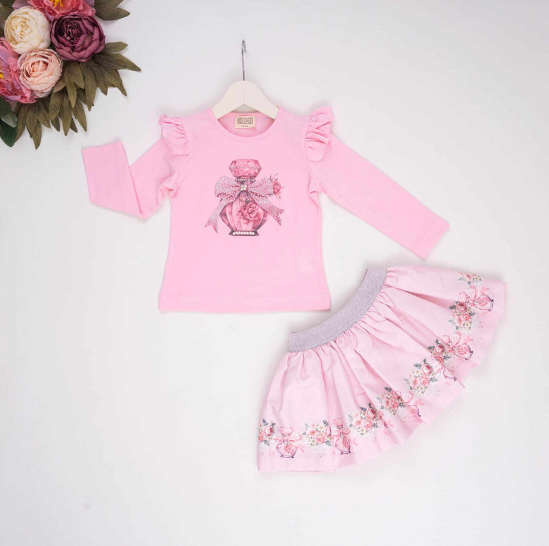 Neon Pink Skirt Set - "Harlie" - 3787